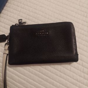Coach double zip wristlet
